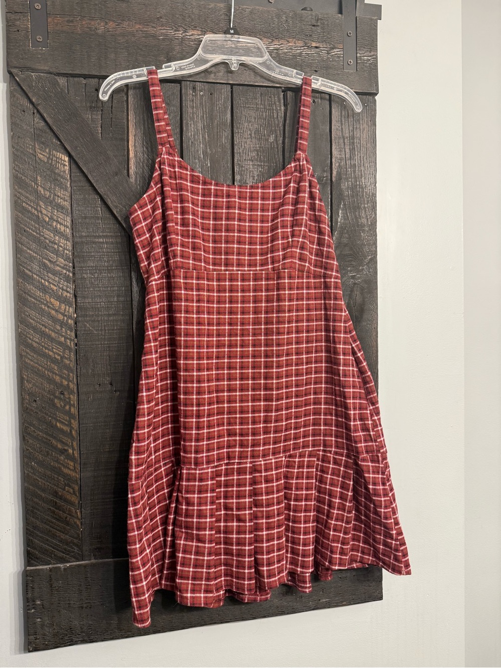 Red Plaid Sleeveless Dress